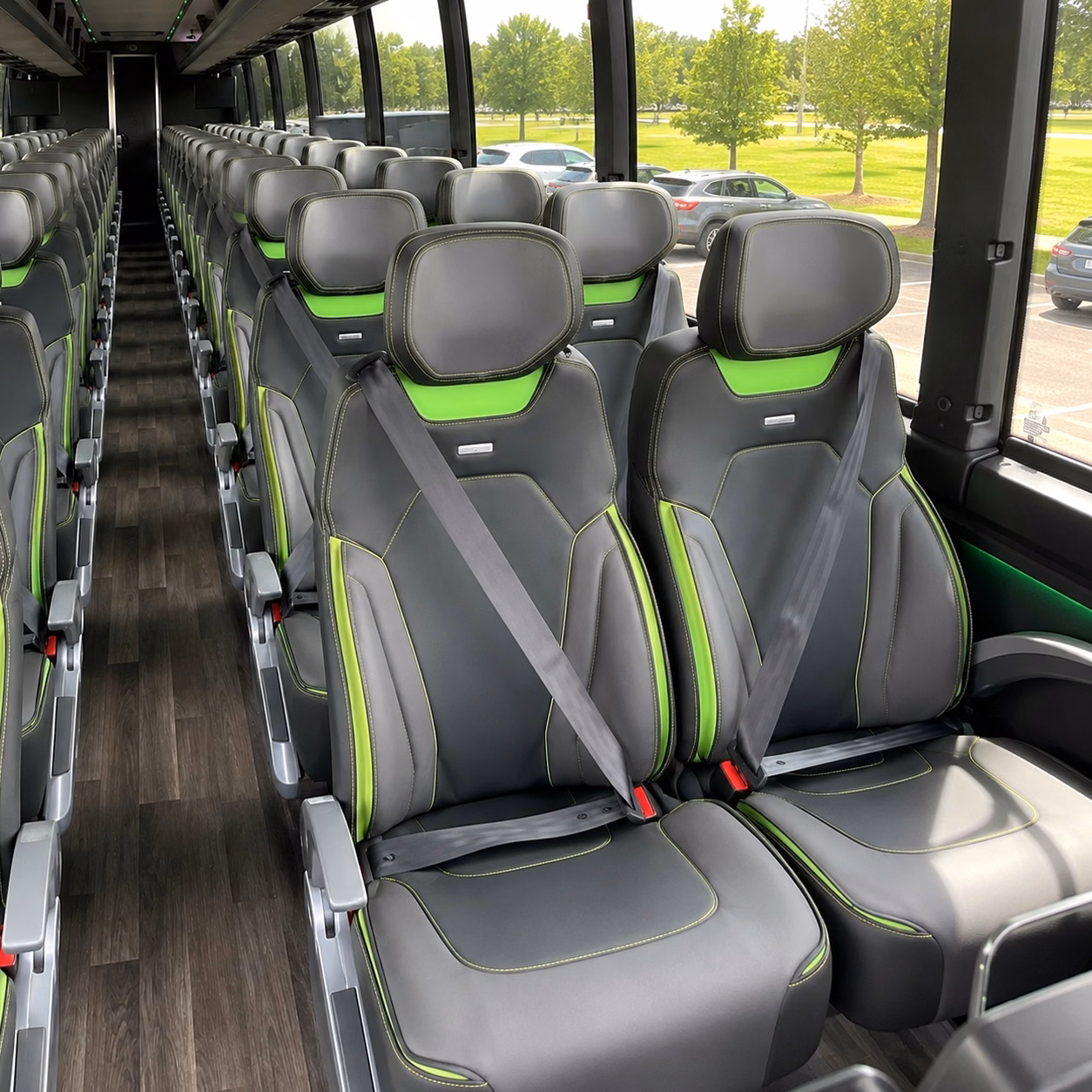 56 passenger charter bus interior